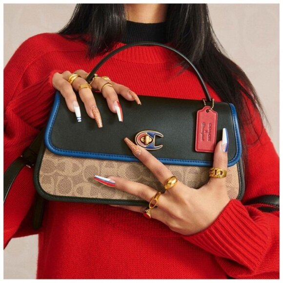 NWT Coach Retail 4547 Collection X Champion Turnlock Clutch In Signature Bag - Picture 2 of 15